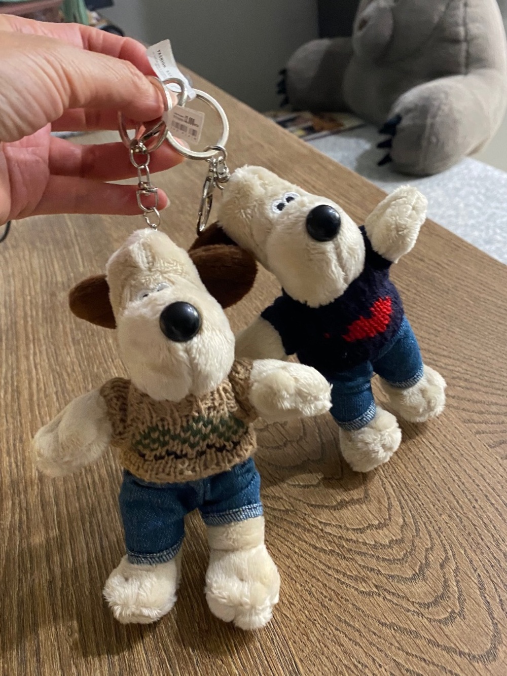 NEW Wallace & Gromit Plush Doll Keyring Set of 2